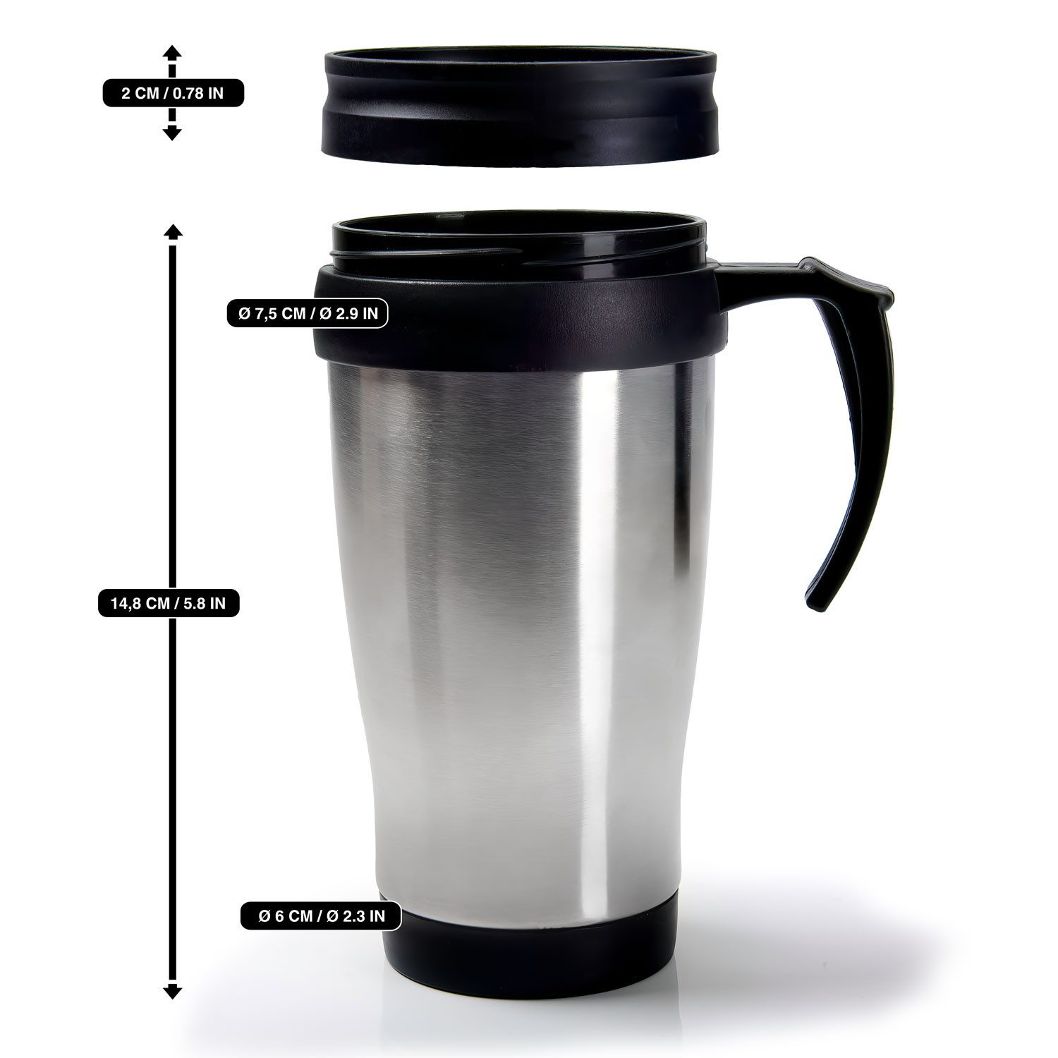 Goods+Gadgets Thermobecher Thermobecher Coffee to Go 400 ml – Edelstahl Isolierbecher mit Deckel, To-Go Mehrweg Iso-Tasse Kaffeebecher – Bild 4 von 4