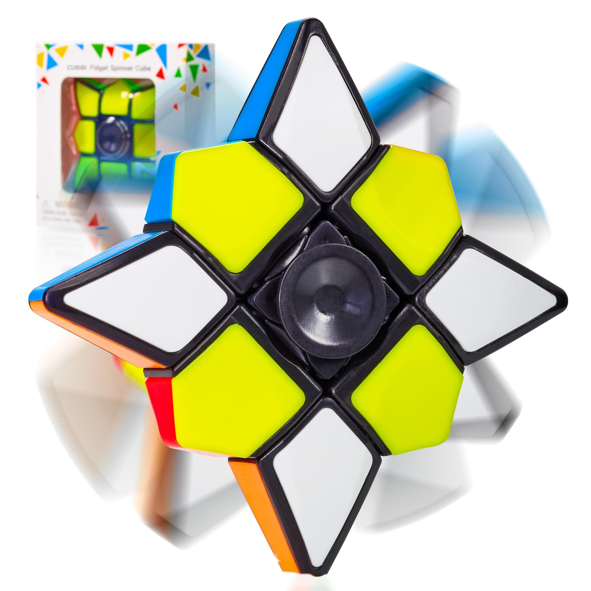 Cubidi Fidget Spinner Fidget Spinner - 3 x 3 x 1 Cube mit optimierten Dreheigenschaften, Zum Stressabbau für Kinder und Erwachsene. Reisespiel, Geduldspiele