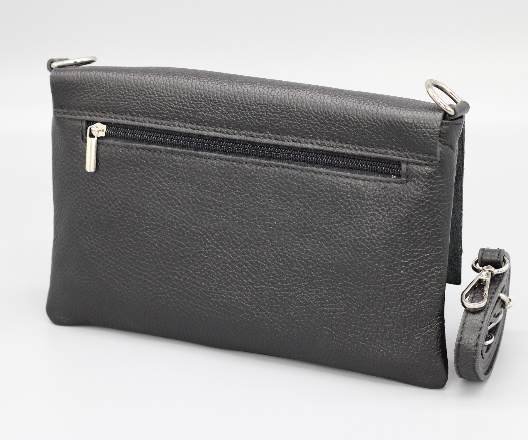 Adel Bags Schultertasche CALI Schlanke Tasche mit 3 Fächer, Slim Crossbody Bag Echtes Leder