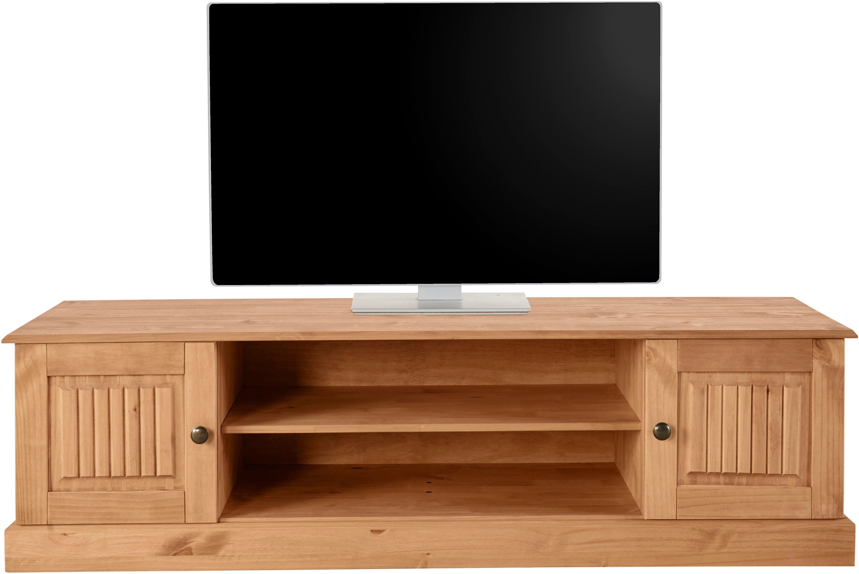 OTTO home Lowboard Liotta, Kommode mit Kabeldurchgang + 1 lose Einlegeboden, massives Kiefernholz