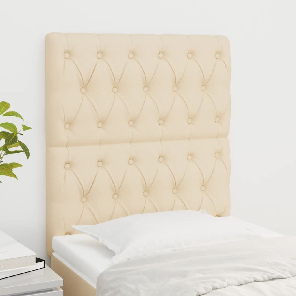 vidaXL Bett Kopfteil Creme 80x7x118/128 cm Stoff (1-tlg)
