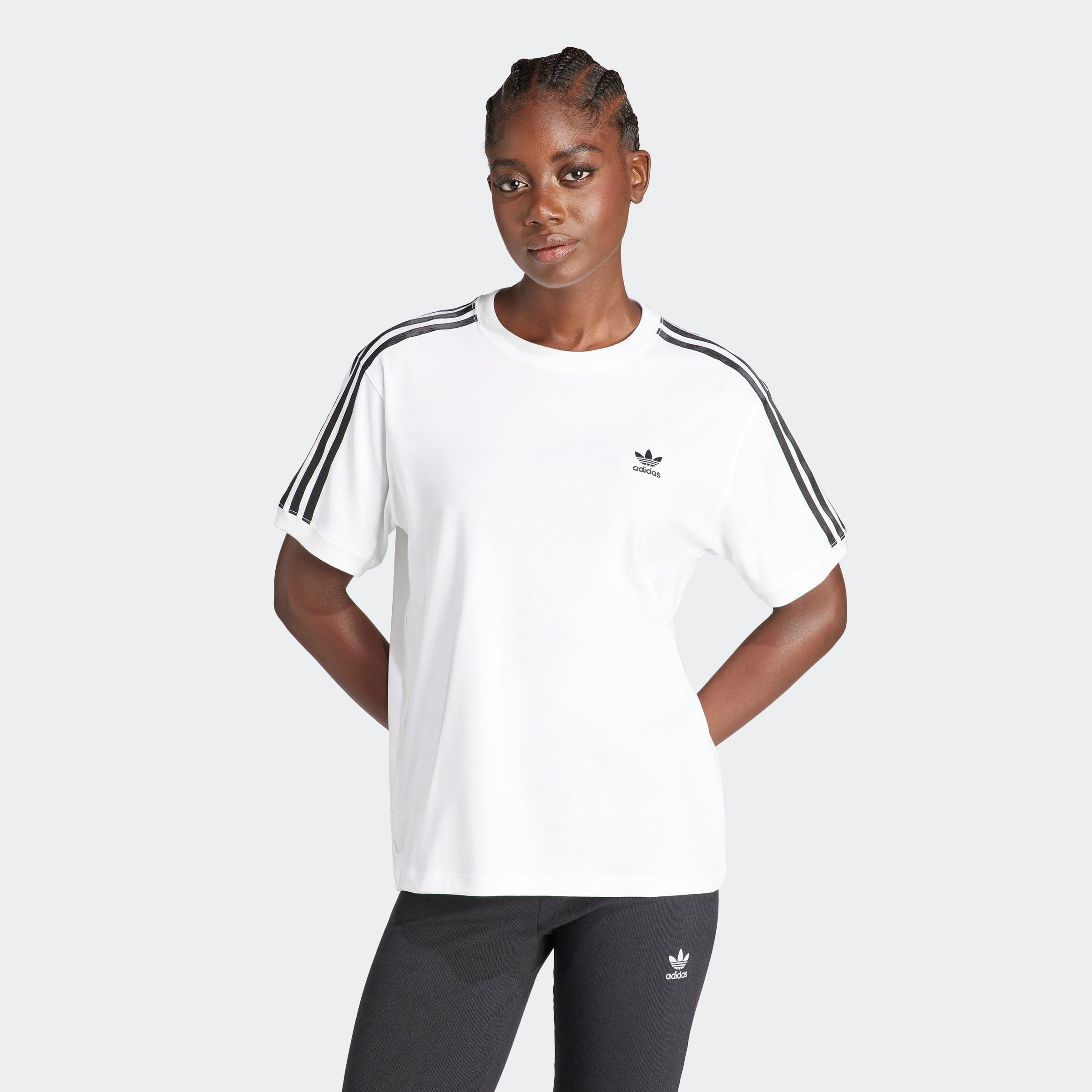 adidas Originals T-Shirt 3 STRIPE TEE ohne Verschluss, mit Rippdetails, aus günstig online kaufen