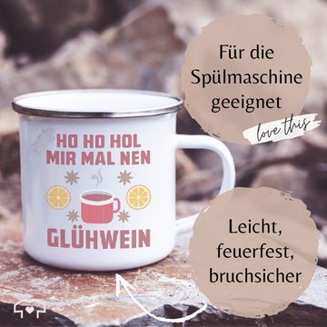 Shirtracer Tasse Ho Ho Hol mir mal nen Glühwein, Stahlblech, Weihnachtstasse