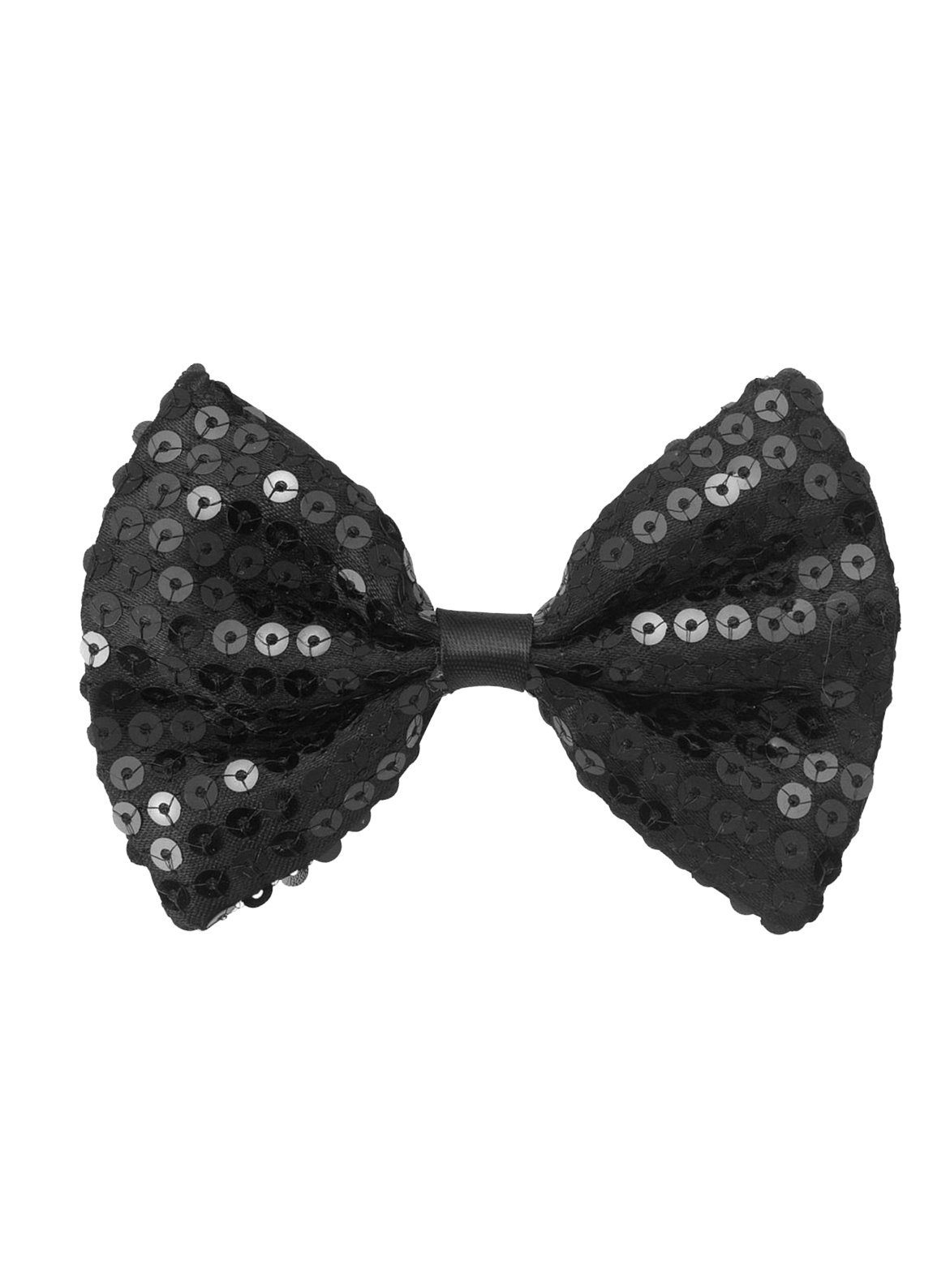 Widdmann Fliege Fliege Pailletten schwarz Fliege mit glitzerndem Besatz für Karneval, Zirkus oder Bühne