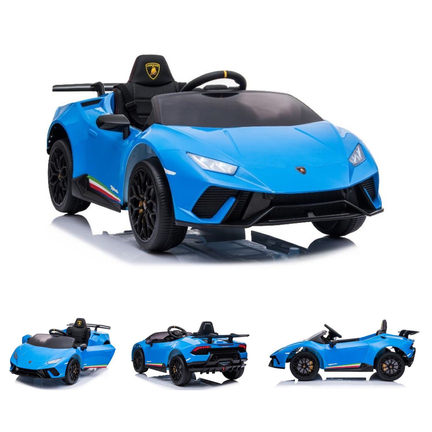 ES-Toys Elektro-Kinderauto Kinderauto Lamborghini Huracan, Belastbarkeit 40 kg, EVA-Reifen Scheinwerfer Bluetooth