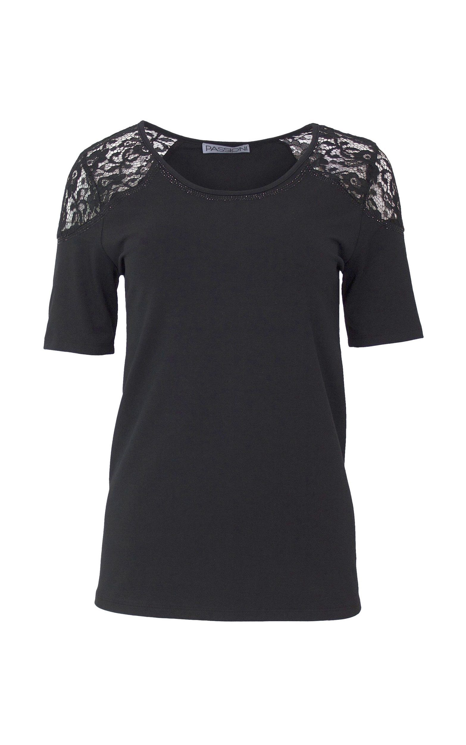 Passioni T-Shirt mit Spitzendetails an den günstig online kaufen