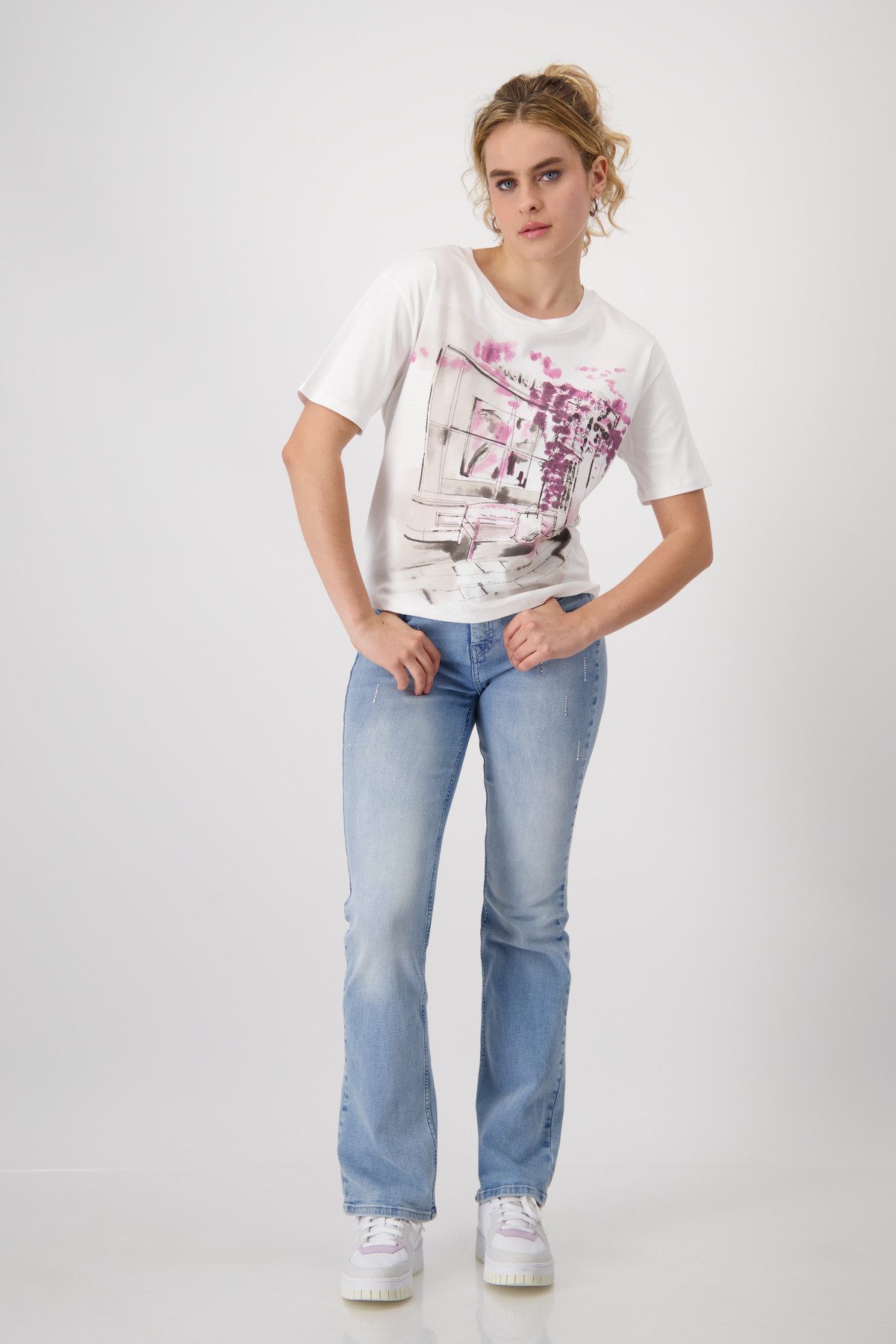 Monari Rundhalsshirt mit Frontprint