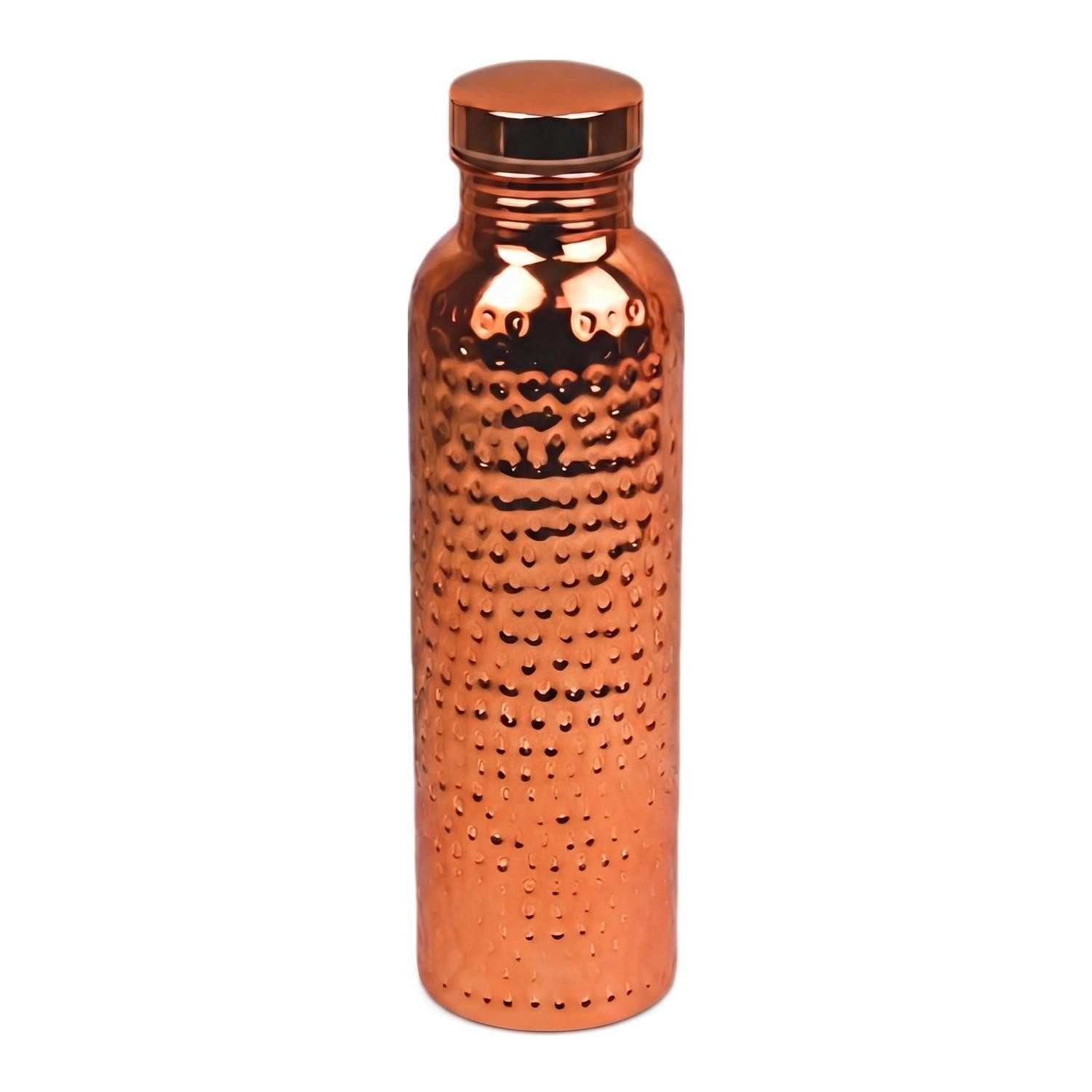 LuxusKollektion Trinkflasche Wasserflasche Kupfer Hammerschlag 800ml Ayurveda