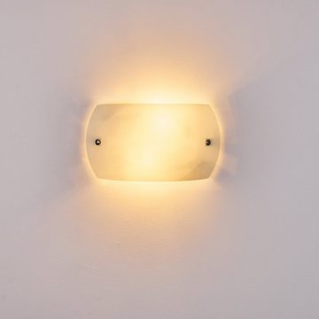 hofstein Wandleuchte »Badoere« Wandlampe aus Glas in Weiß, ohne Leuchtmittel, moderne mit Lichtspiel an der Wand, 2xE14, Innen mit Up & Down-Effekt