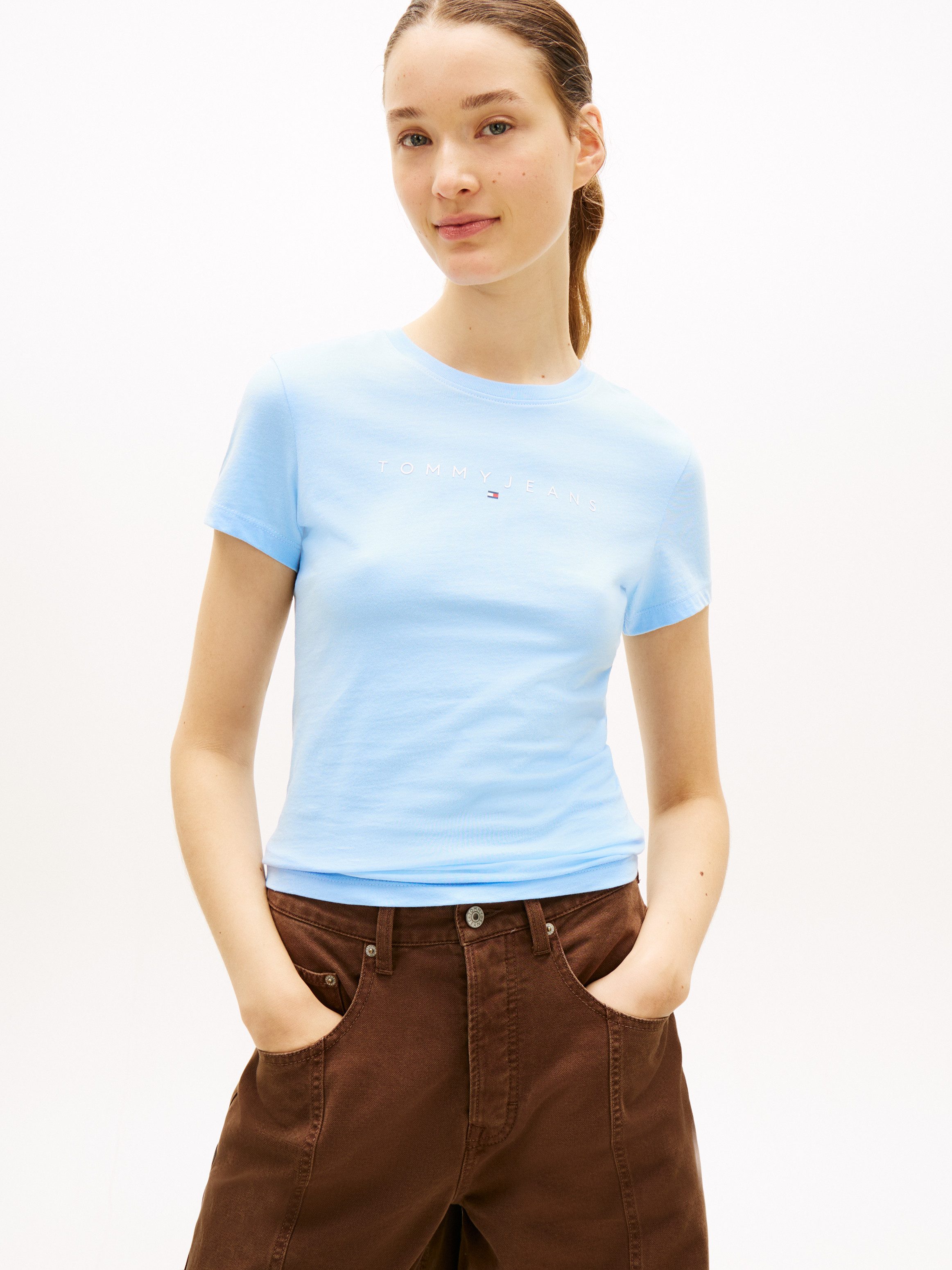 Tommy Jeans Kurzarmshirt TJW SLIM LINEAR TEE EXT mit Logo-Schriftzug