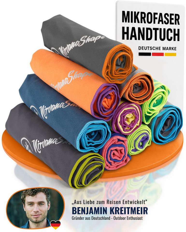 NirvanaShape Sporthandtuch Mikrofaser Handtuch, Badehandtuch, Reisehandtuch, Sporthandtuch, saugfähig, leicht, schnelltrocknend, für Reisen, Fitness, Yoga, Sauna