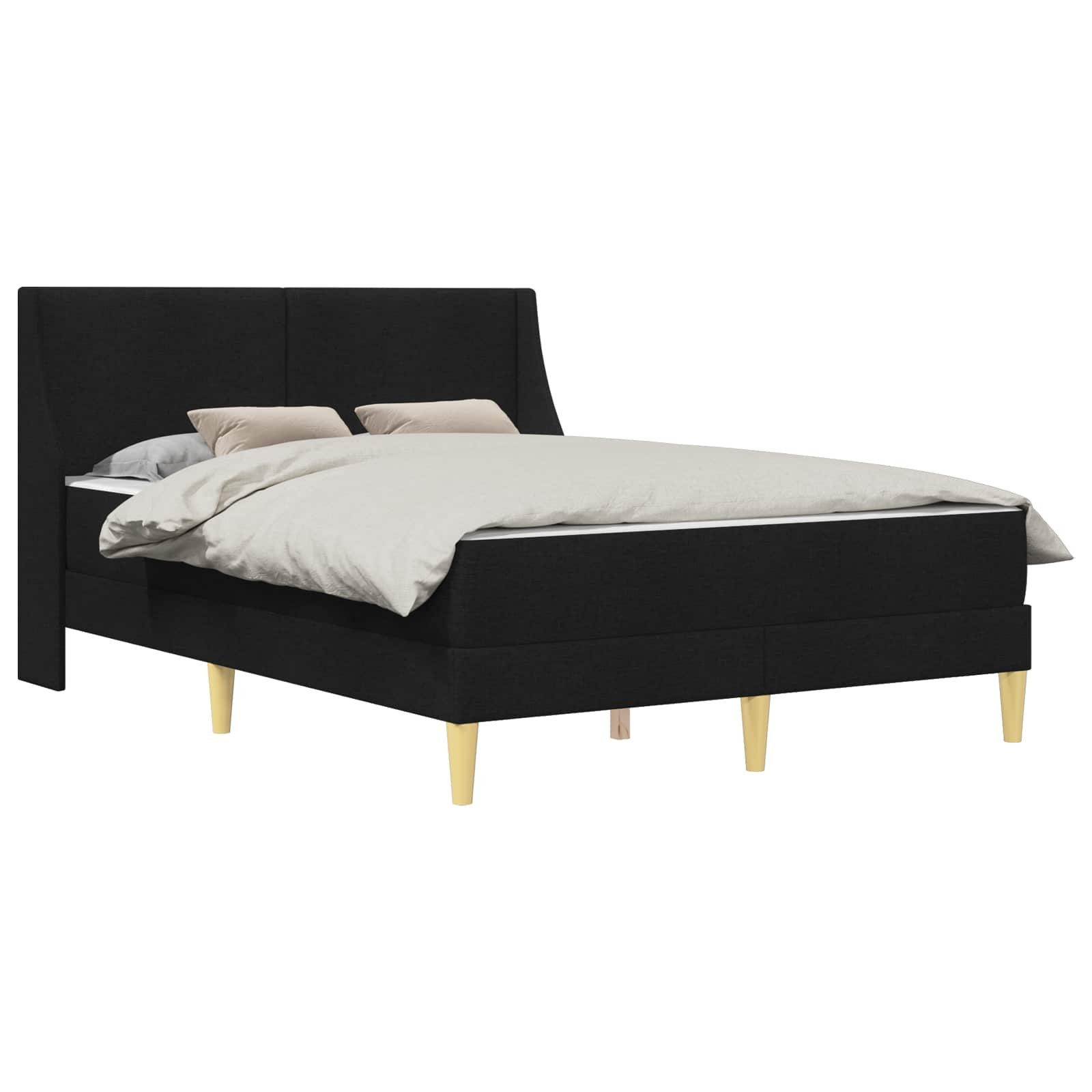 Boxspringmatratze Bettgestell mit Matratze Schwarz 160 x 200 cm Polyester, vidaXL, 96 cm hoch