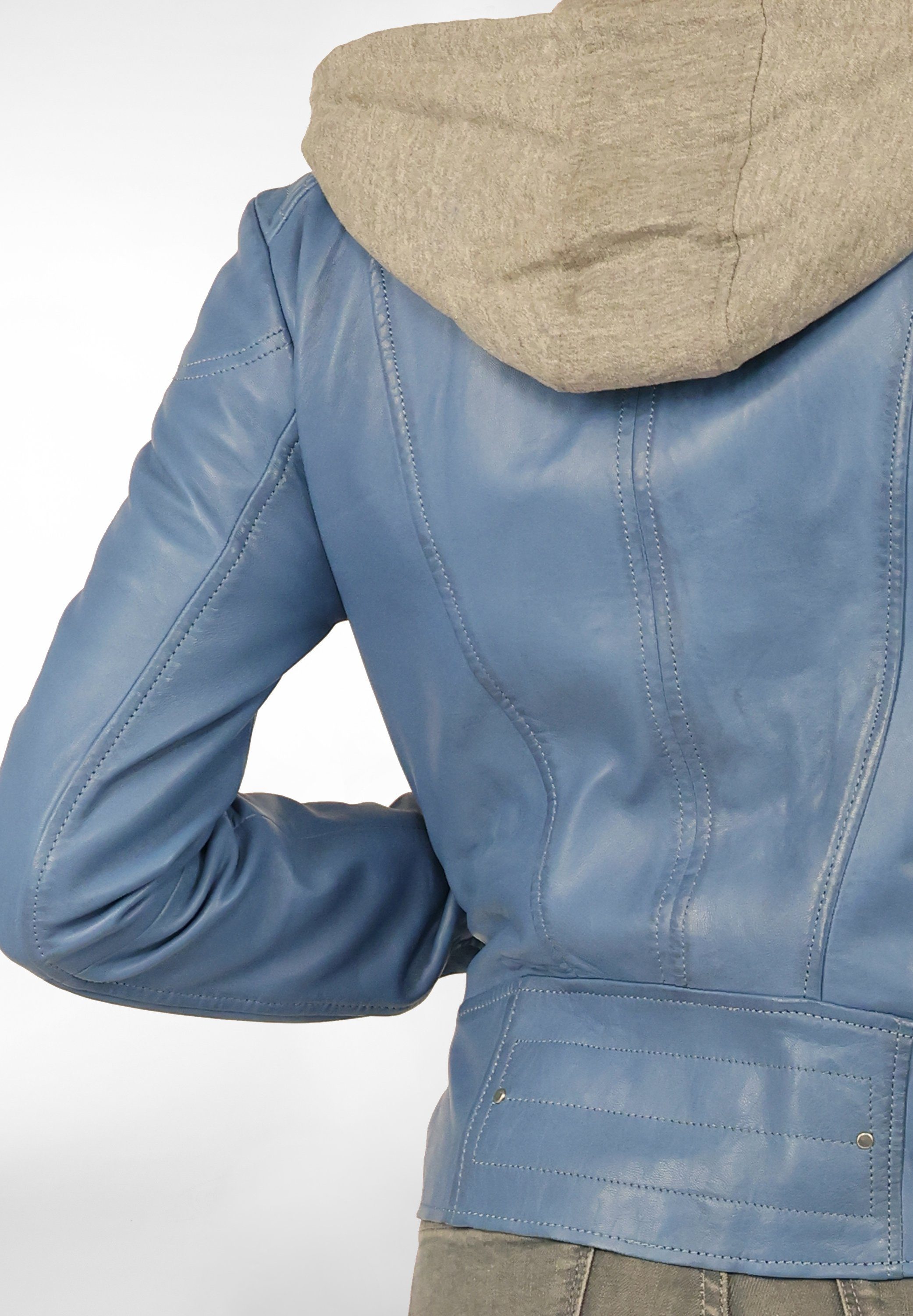 Mico blue Lederjacke Maze