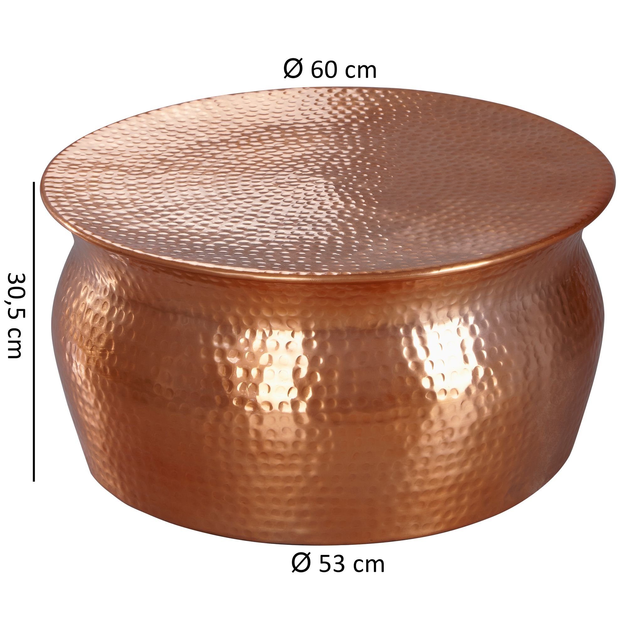 Hammerschlagstrukturen Bronze Kaffeetisch - | DESIGN | Couchtisch ENNS & Orientalisches Design KADIMA Bronze Bronze