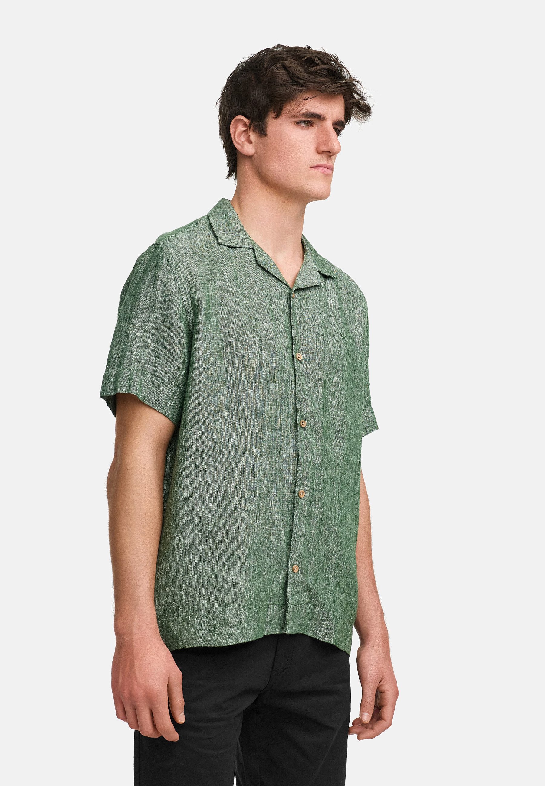 Kronstadt Kurzarmhemd Herren KSAyers Herrenhemd Kurzarm luftig-leicht aus reinem Leinen