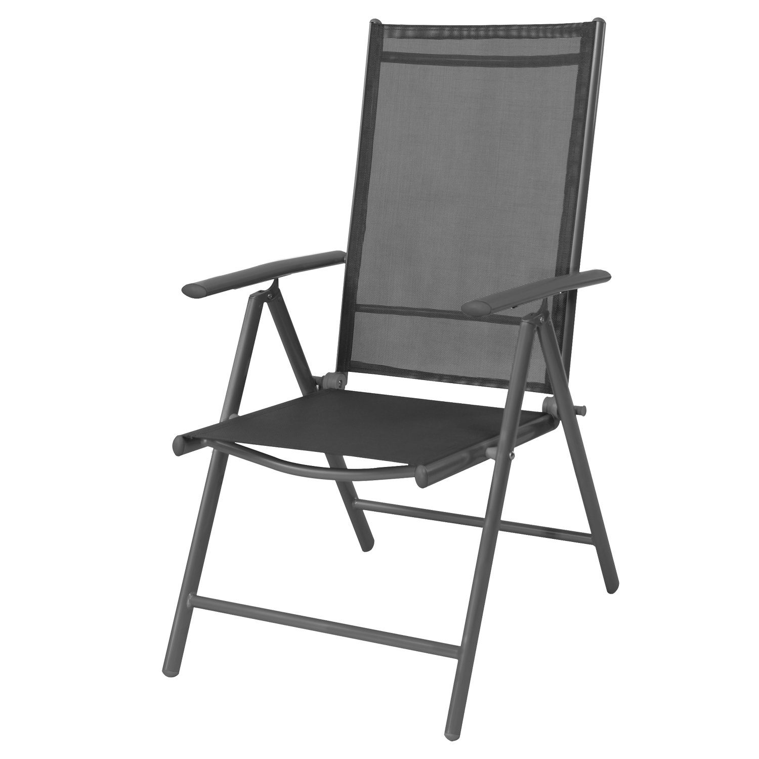 Mojawo Armlehnstuhl Garten Klappstuhl Aluminium Textilen Anthrazit