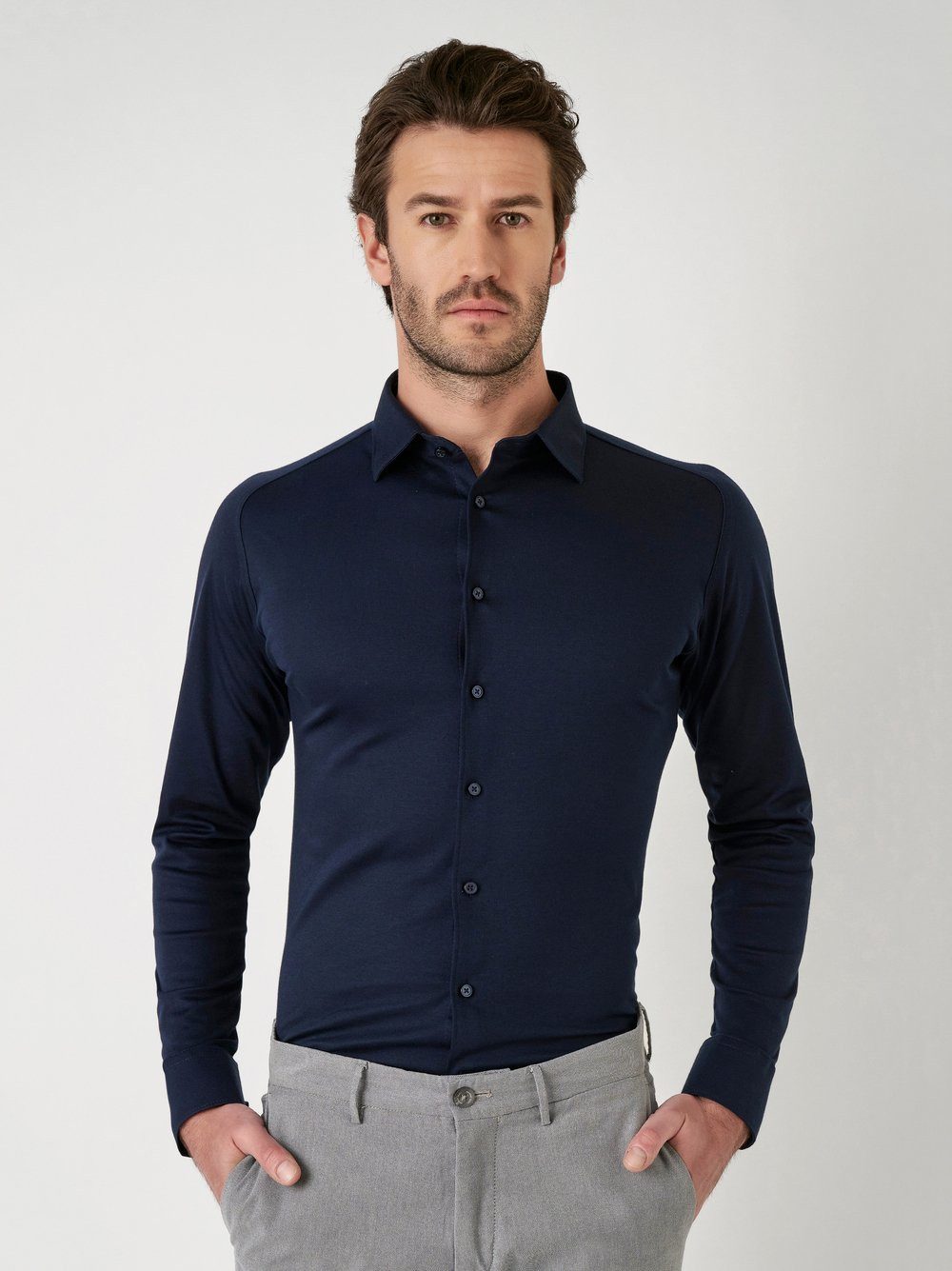 DESOTO Langarmhemd Casual Kent 1/1 Mit Rundhalsausschnitt günstig online kaufen