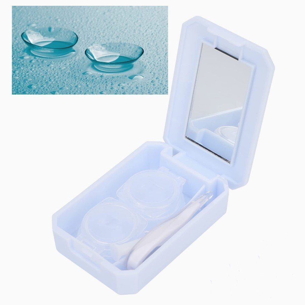 Online Blau/Mint/Rosa/Lila Kontaktlinsen 75 in2er,3er,4er 4er oder Nur klein,praktisch, Aufbewahrungsbox,Einzel Set,6erset, komfortabel Kontaktlinsenbehälter Set