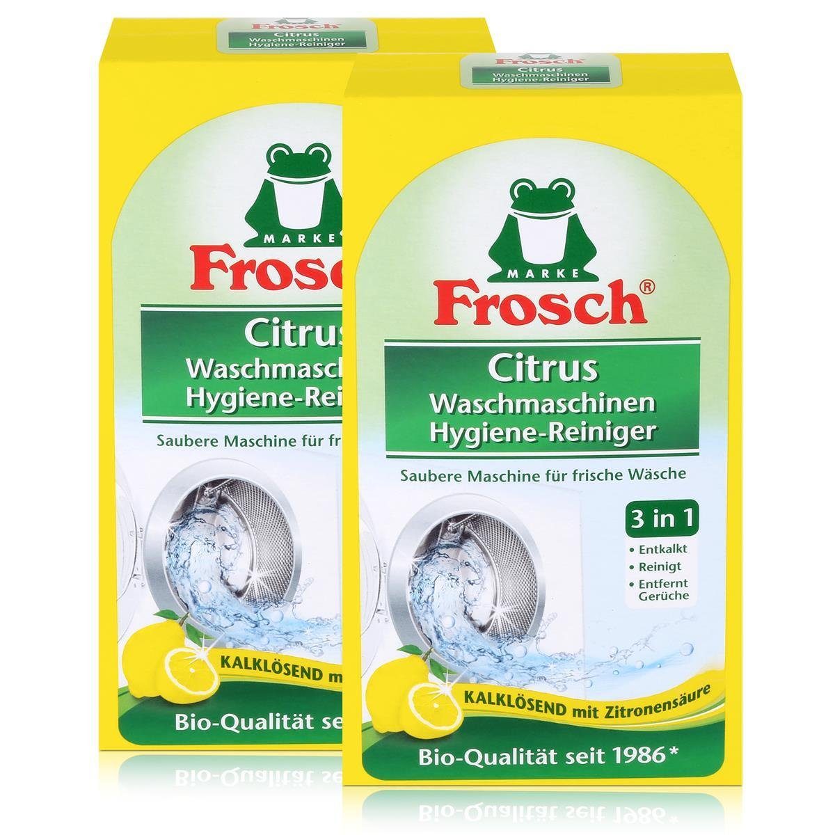 (2er FROSCH Waschmaschinen Citrus 250g Frosch - Kalklösend Spezialwaschmittel Hygiene-Reiniger P
