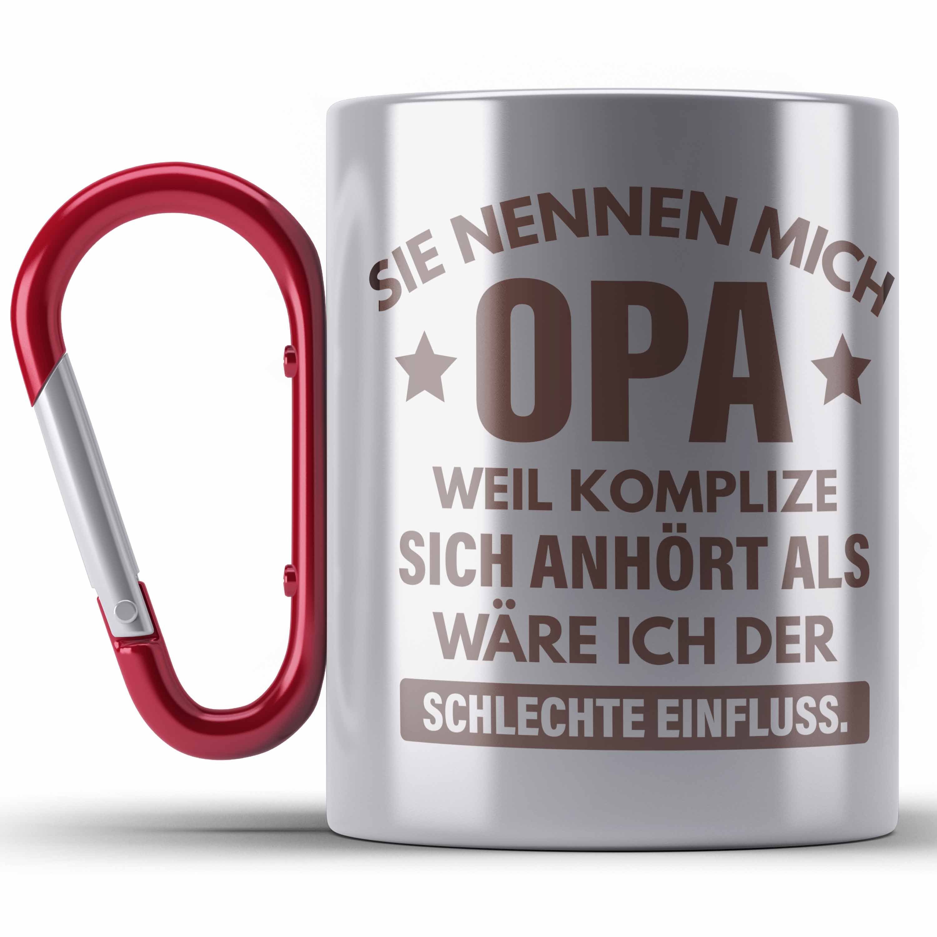 Trendation Thermotasse Lustige Edelstahl Tasse Opa Geschenke Großvater Vatertag Geburtstag Ed Rot