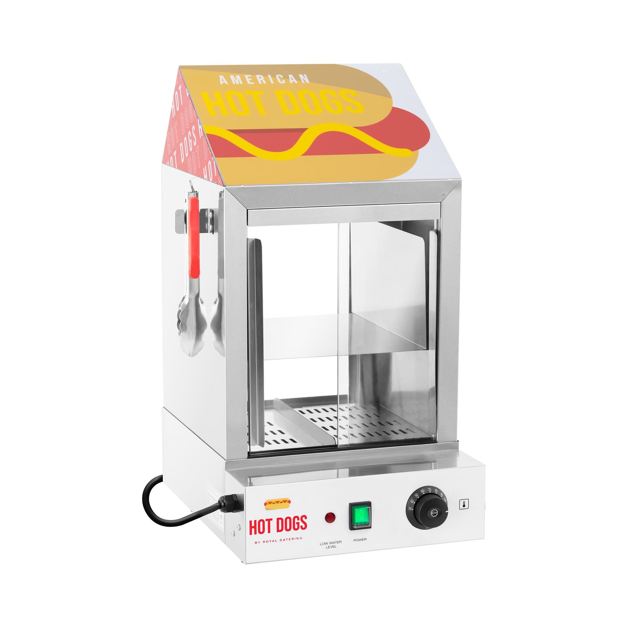Royal Catering Хот-дог мейкеры Würstchenwärmer Erhitzer 100 Würstchen 25 Brötchen Hot Dog Steamer, 1000 W
