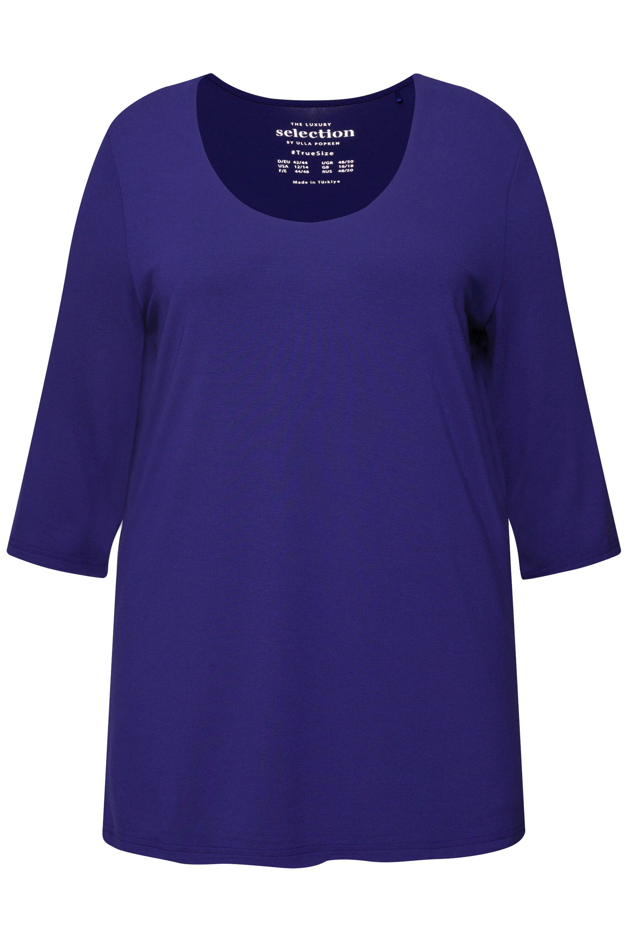 Ulla Popken T-Shirt Shirt tiefer Rundhalsausschnitt günstig online kaufen