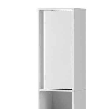 Lomadox Hochschrank DERIO-80 Badezimmerschrank Badezimmerschrank Schrank modern in mattem Weiß