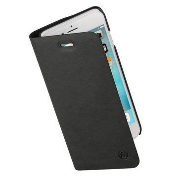 Hama Smartphone-Hülle Booklet für Apple iPhone 6, iPhone 6s, Schwarz, Resistentes Kunstleder, Standfunktion & Einsteckfach mit Fingeröffnung