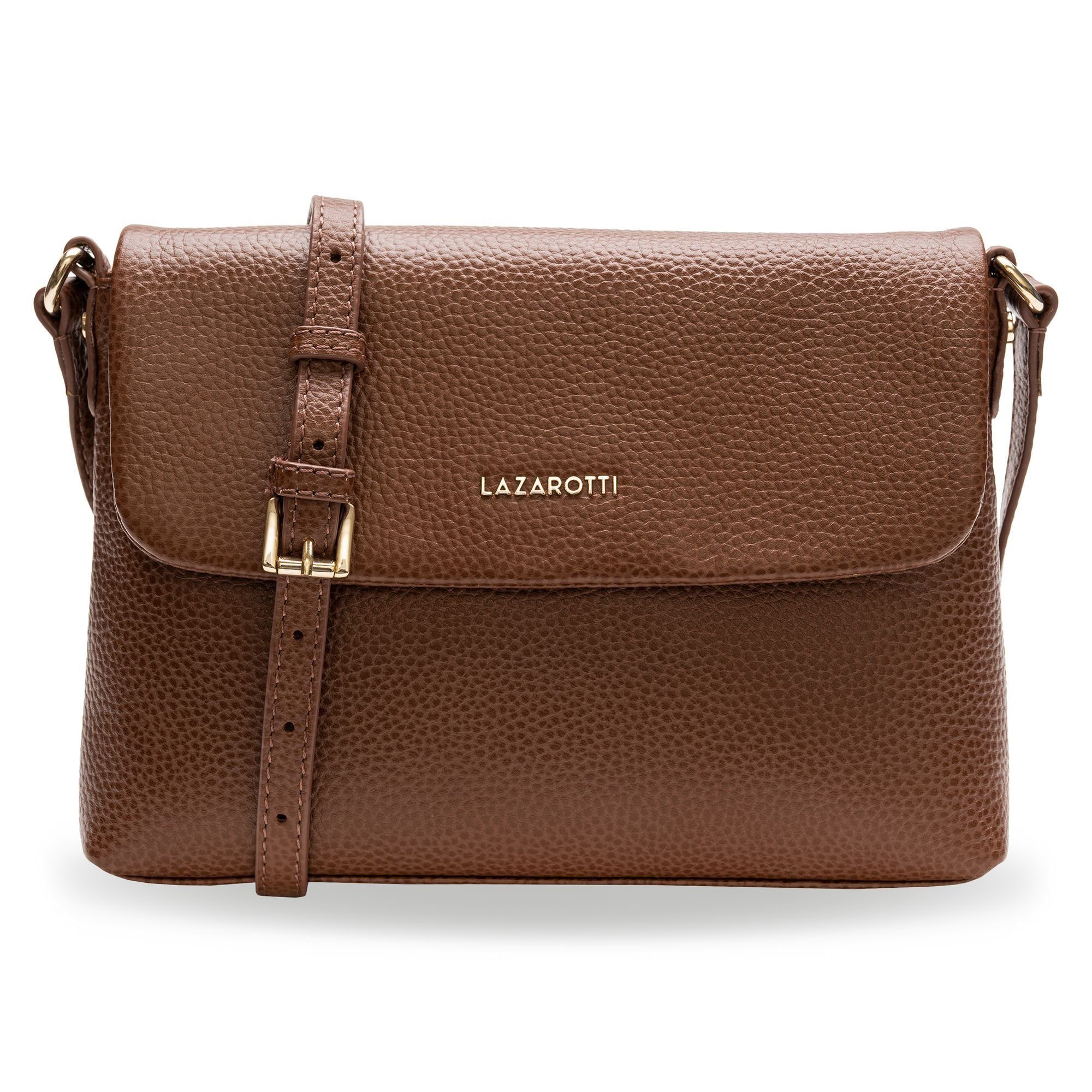 Lazarotti Umhängetasche Bologna Leather, Leder brown