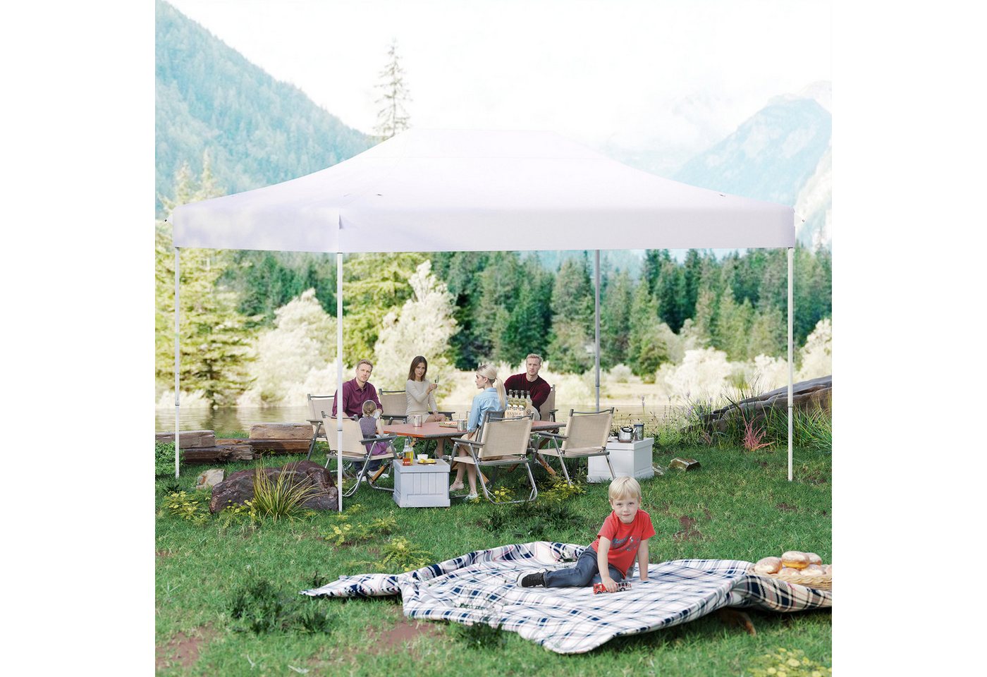 Thumbnail - COSTWAY Faltpavillon, 300x445 cm Pop-up-Zelt, für 12 Personen, mit Tasche