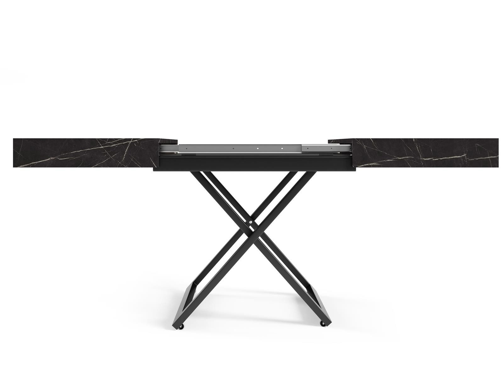 Compleo Couchtisch ausziehbar und höhenverstellbar, Modern Design, 120/200 x 80 x 27-80cm