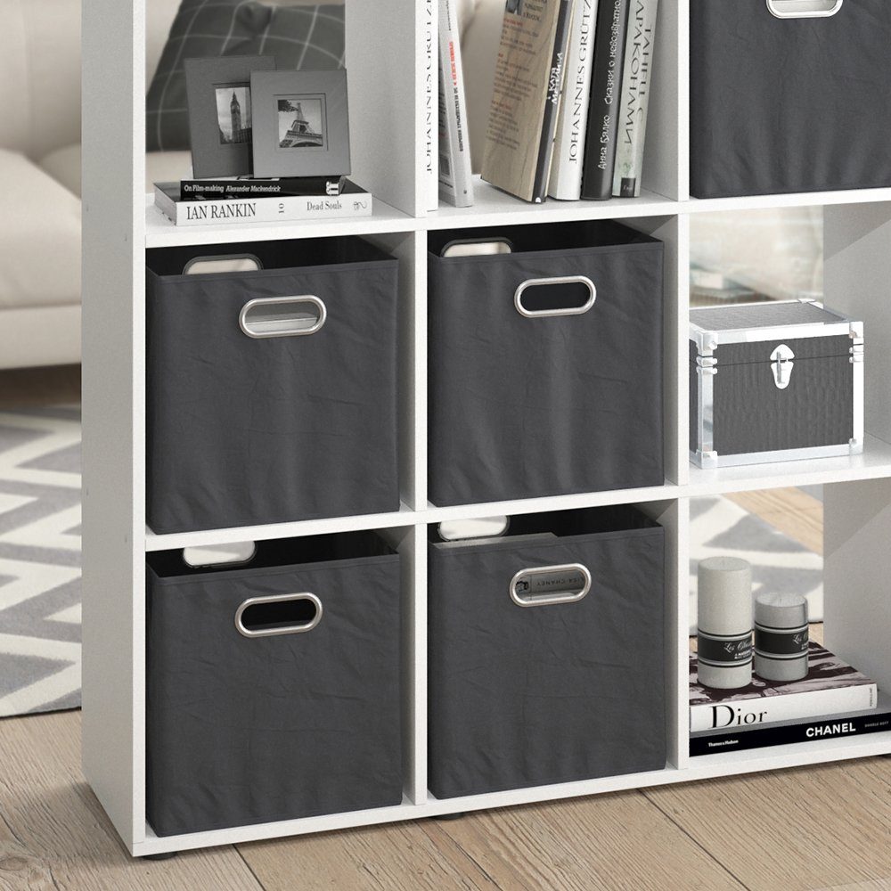 Vicco Raumteiler Karree, Weiß, 138.5 x 142.5 cm mit 4 Faltboxen günstig online kaufen