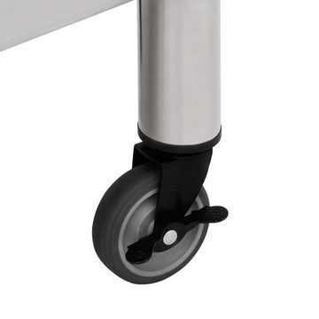 vidaXL Unterschrank Küchen-Arbeitstisch mit Rollen 100x45x85 cm Edelstahl