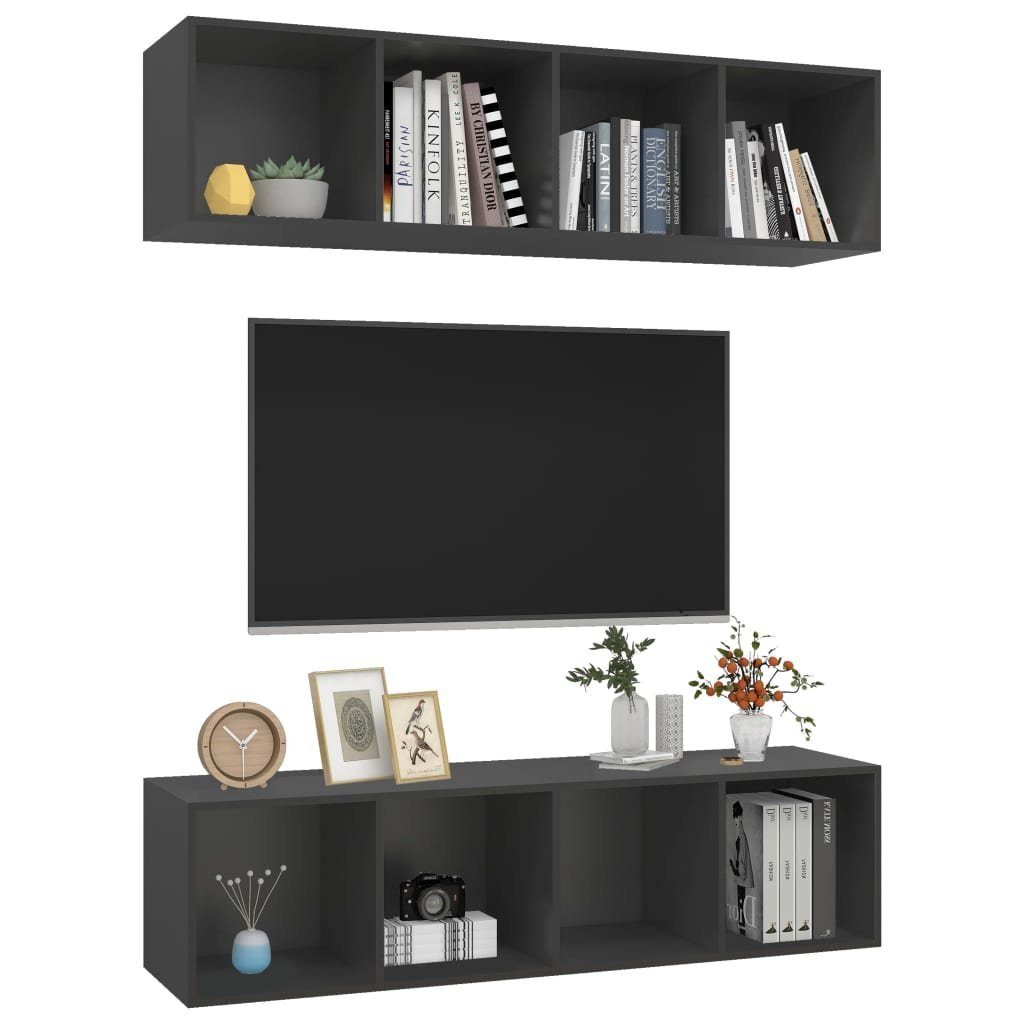 TV-Wandschränke furnicato Grau Stk. TV-Schrank Holzwerkstoff 2