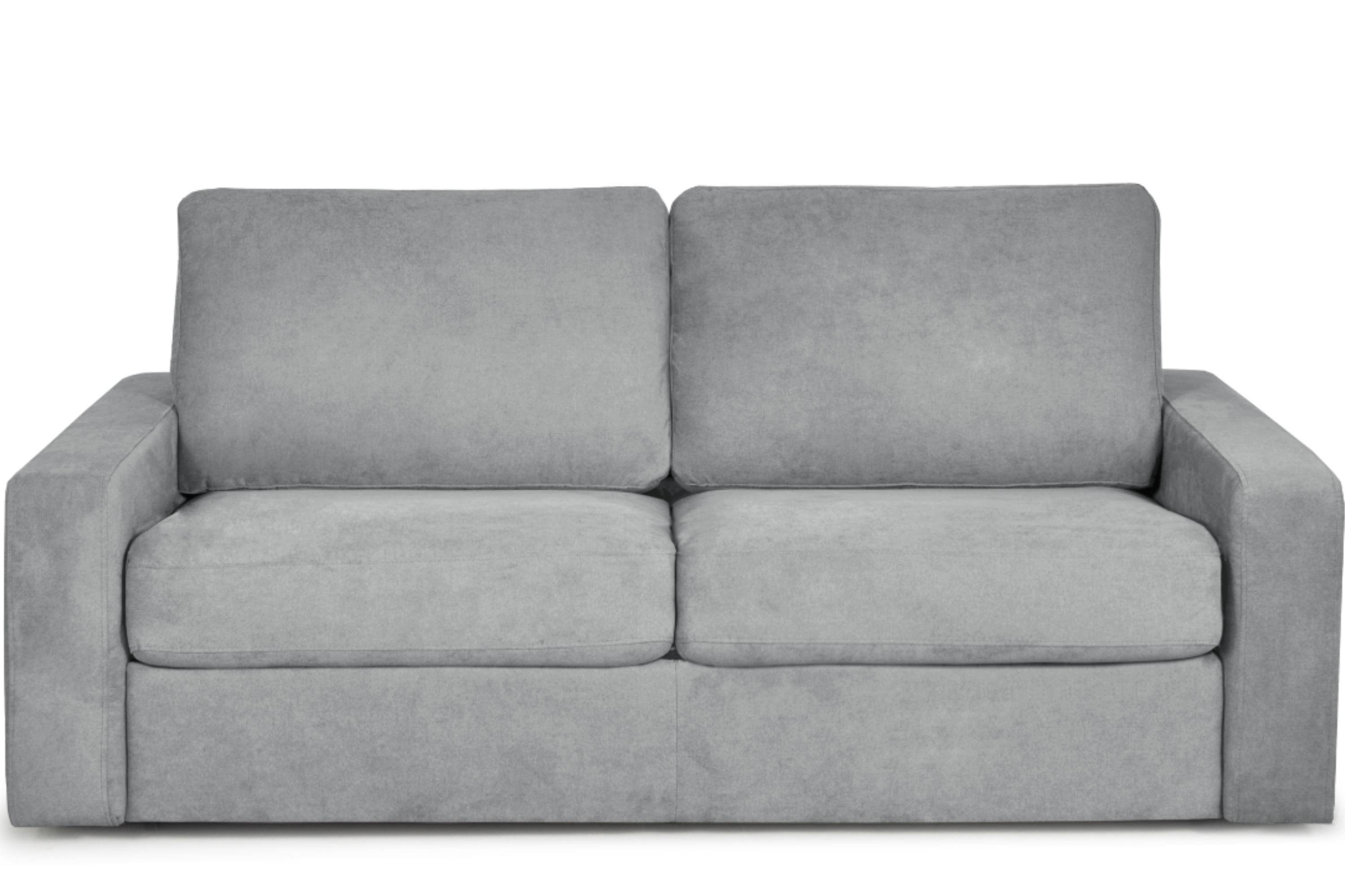 Konsimo Schlafsofa MENTO Sofa 3 Personen, zeitloses Design, Dauerschlaf-Funktion mit Unterfederung und Matratze hellgrau | hellgrau | hellgrau