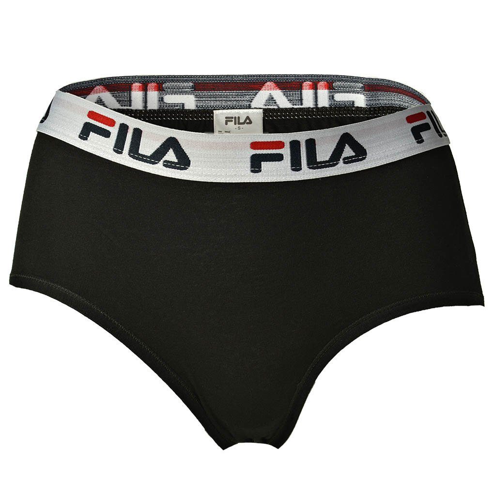 Fila Panty Damen Hipster - Logo-Bund, Slip, Cotton 4er Schwarz/Grau/Marine Pack