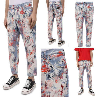 DOLCE & GABBANA 5-Pocket-Jeans DOLCE & GABBANA Painted Джинсы Splatter Denim Pants Hose Trousers Italy