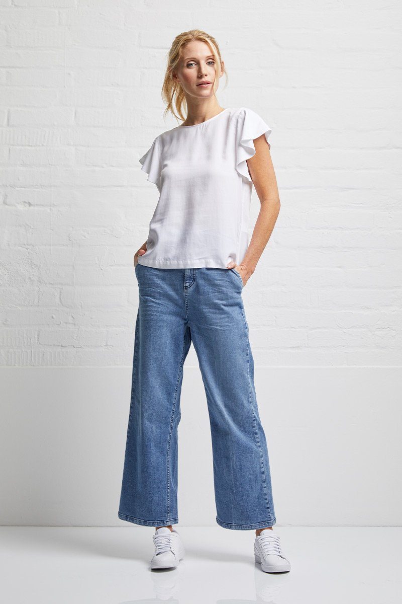 wunderwerk Kurzarmbluse Volant blouse 1/2 TENCEL