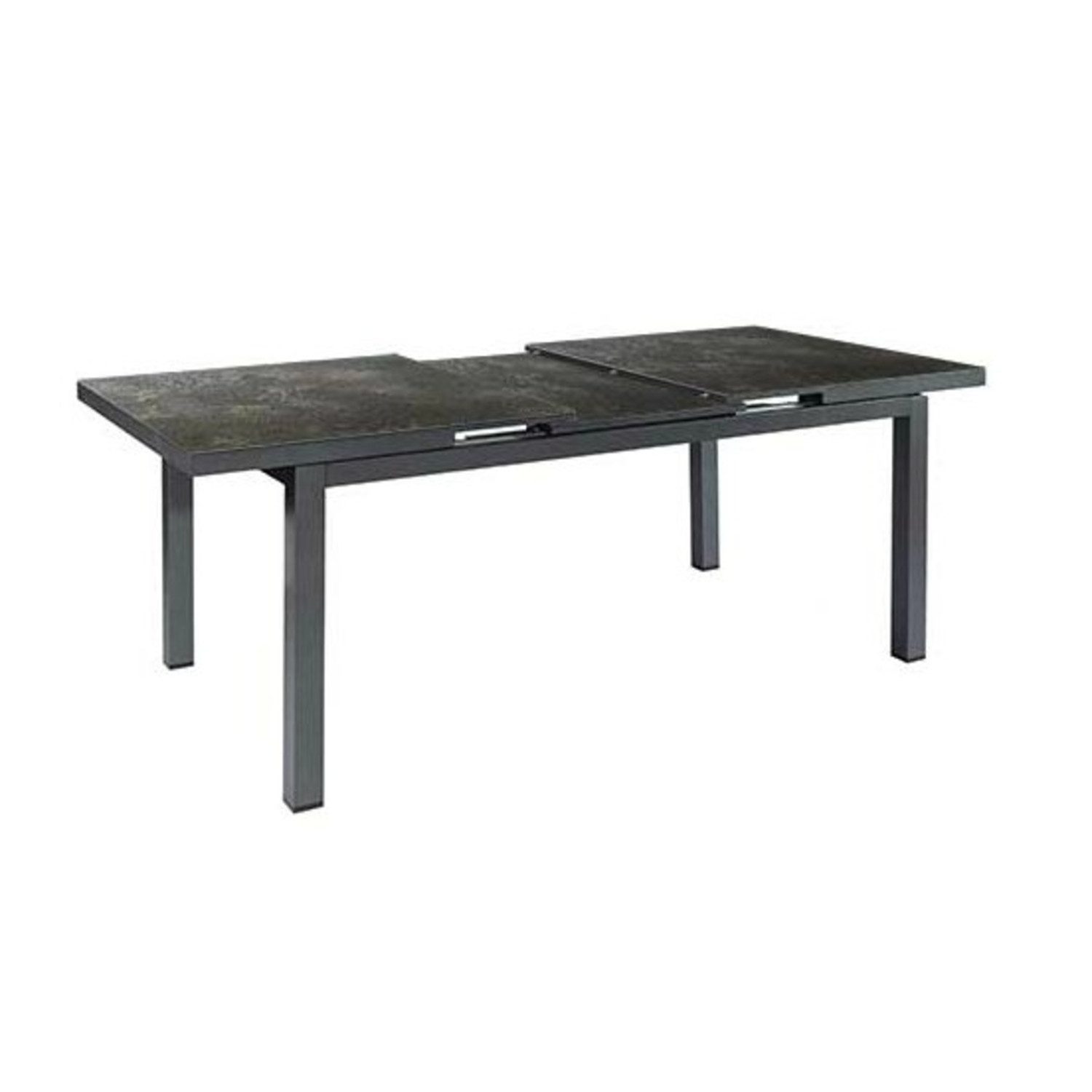 Jati & Kebon Gartentisch Gabon, Ausziehtisch, Outdoor-Tisch (Größe: 160/210 x 90 cm), Tischplatte HPL, ausziehbar, Aluminiumgestell