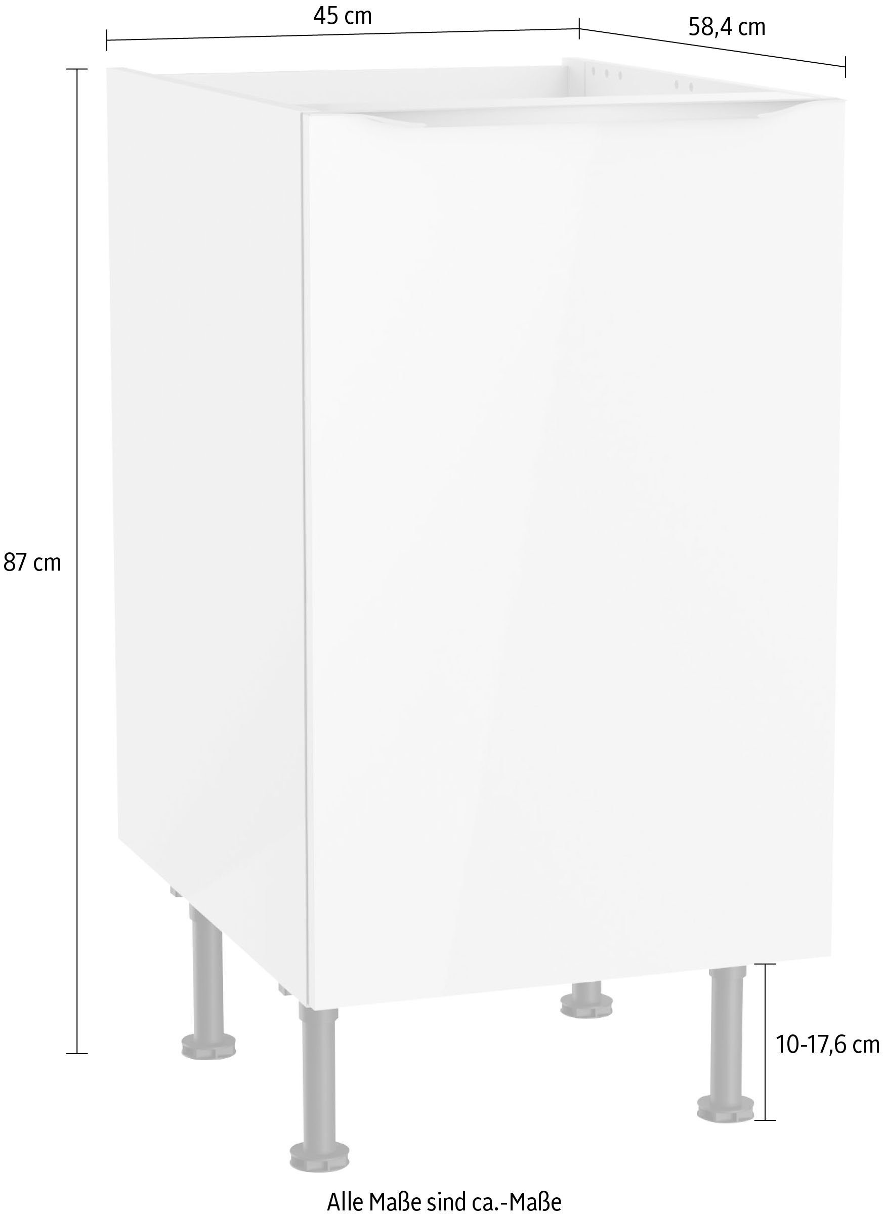 OPTIFIT Spülenschrank weiß-wildeiche | Aken Nachbildung Nachbildung wildeiche