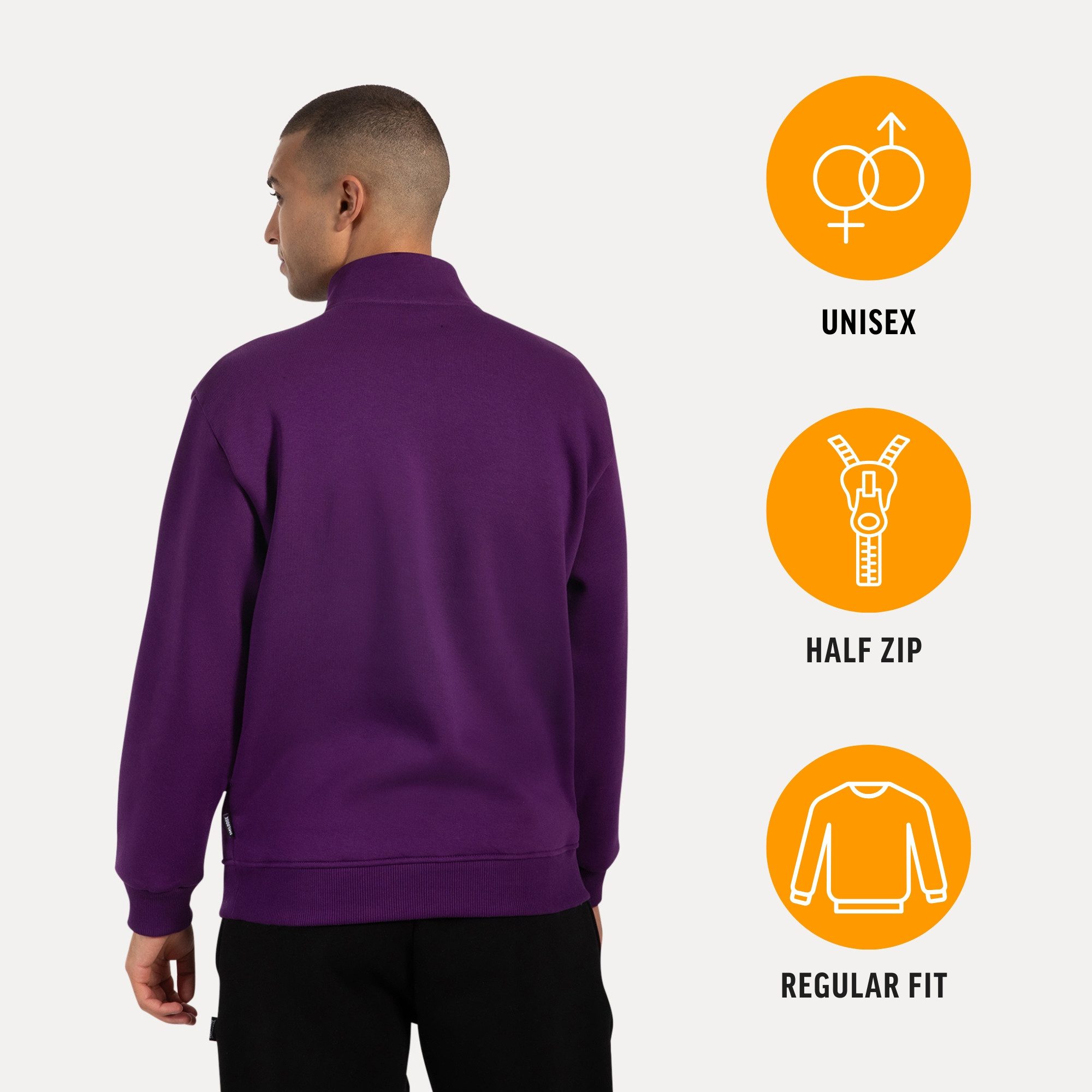 Smilodox Sweatshirt Unisex Jago, Half Zip Sweater, Regular Fit, Metalllabel günstig online kaufen