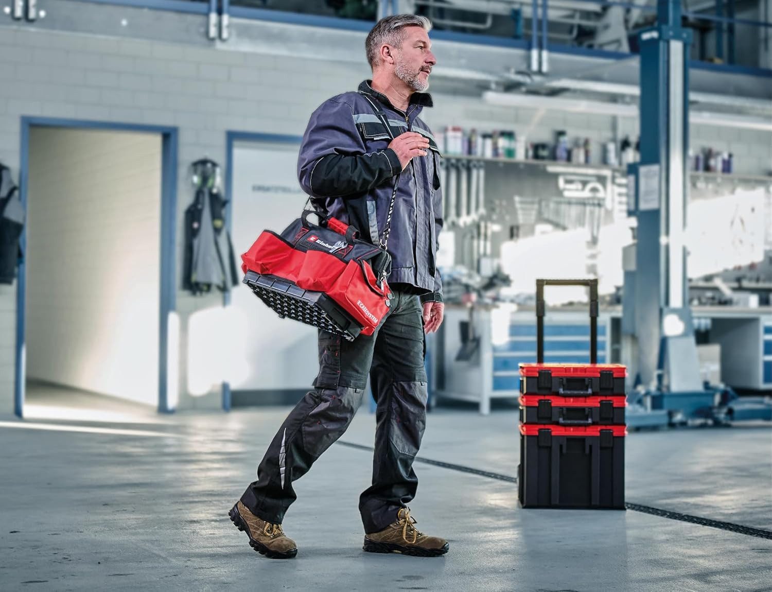 Einhell Werkzeugtasche E-Case Tasche kombinierbar mit E-Case System, stapelbar, verriegelbar