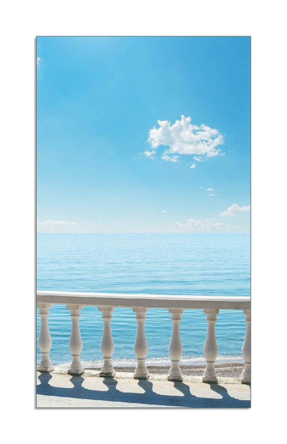 Wallario Herd-Abdeckplatte Weite Aussicht über ruhiges Meer, ESG-Sicherheitsglas, (Glasplatte, 1 tlg., inkl. 5mm Noppen), verschiedene Größen