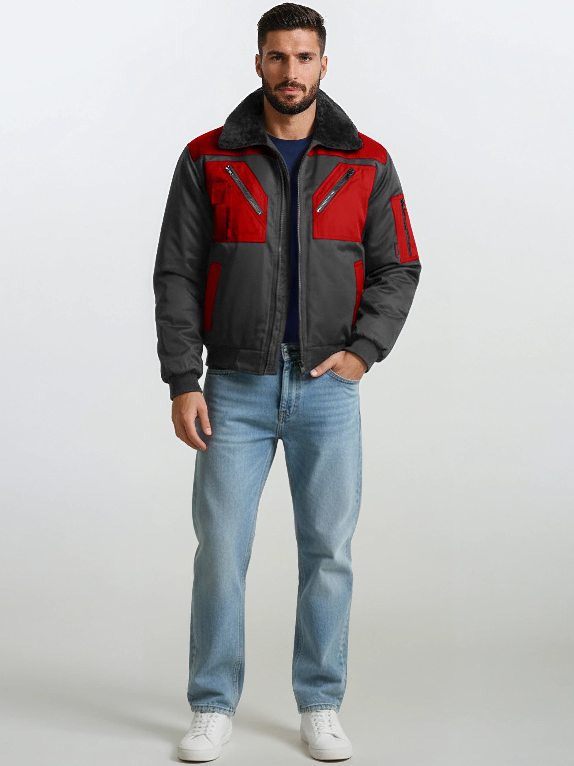 urbandreamz workwear Pilotenjacke 4-in-1 Arbeitsjacke Übergangsjacke Winterjacke Wetterfest