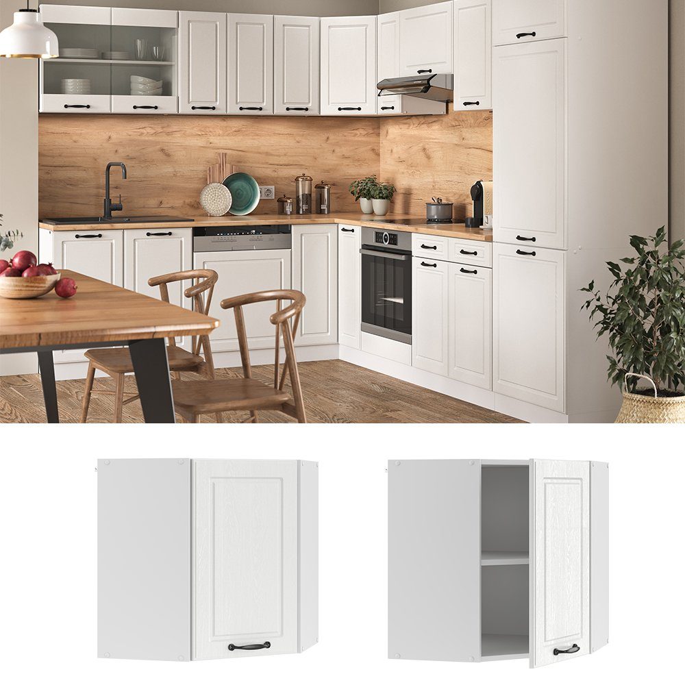 Vicco Eckhängeschrank R-Line, Weiß Landhaus/Weiß, 57 günstig online kaufen