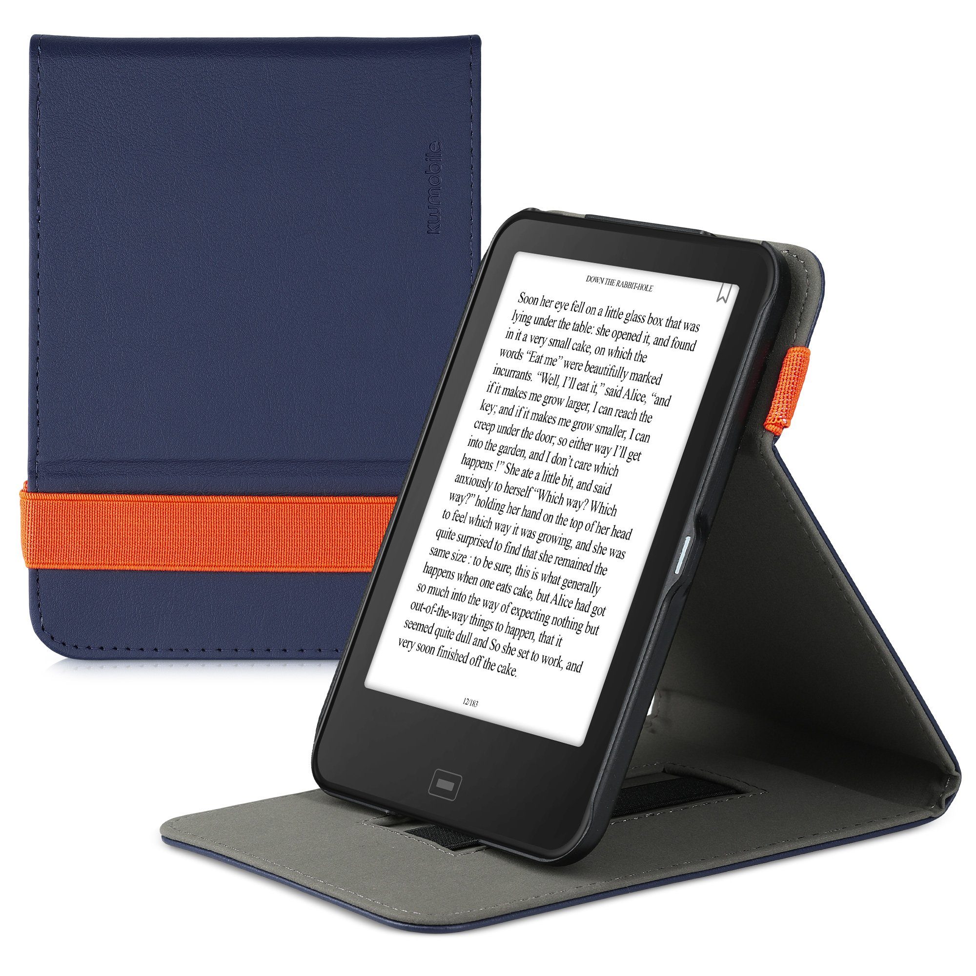 kwmobile E-Reader-Hülle Hülle für Tolino Shine 2 HD, Schlaufe Ständer - e-Reader Schutzhülle - Flip Cover Case