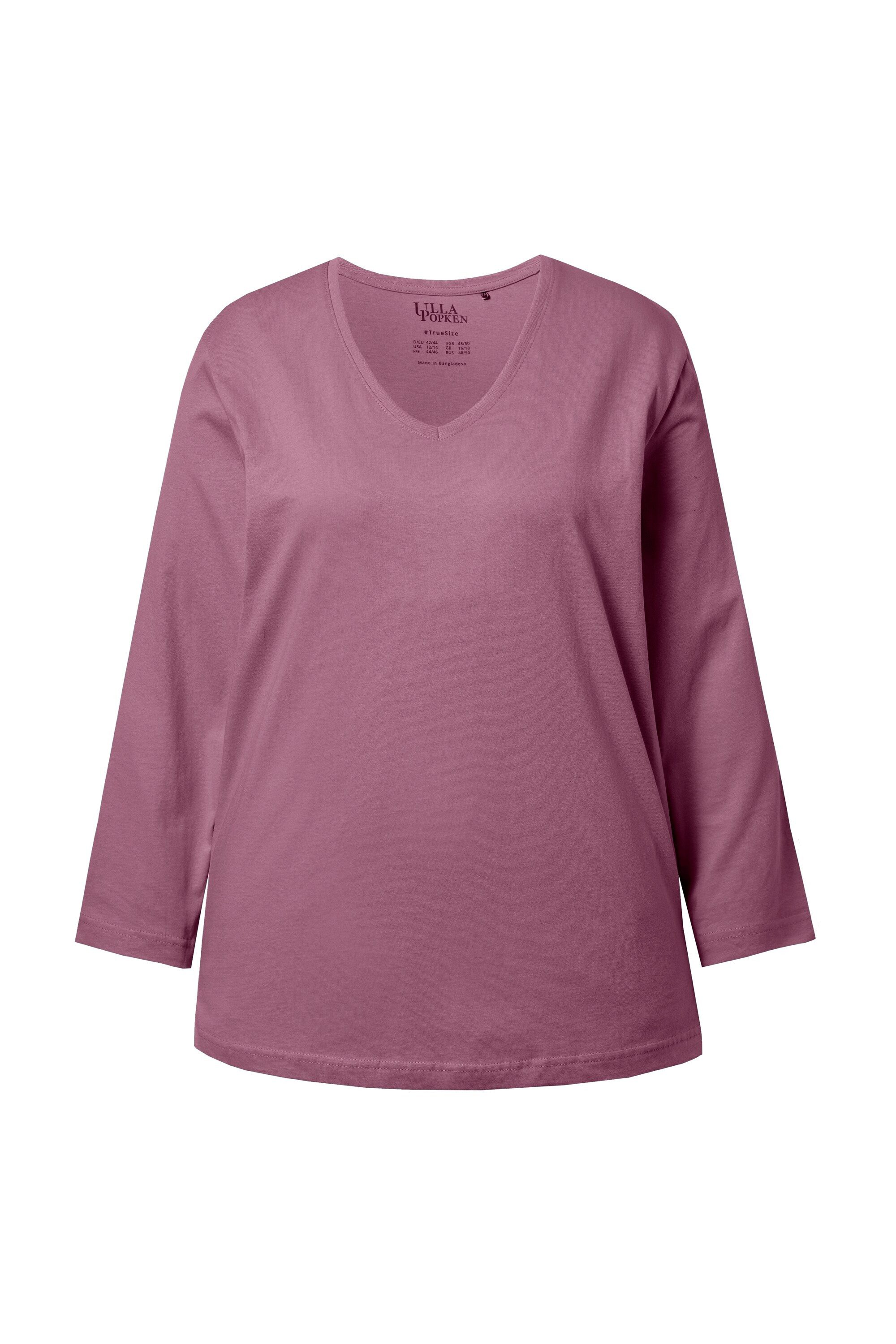 Ulla Popken T-Shirt Shirt V-Ausschnitt Relaxed Langarm günstig online kaufen