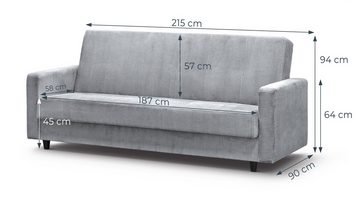 Beautysofa Polstergarnitur Modernes, stilvolles Lounge-Set für das Wohnzimmer Tango, (B:215/H:94/T:90cm), Set besteht aus einem Sofa und zwei Sesseln