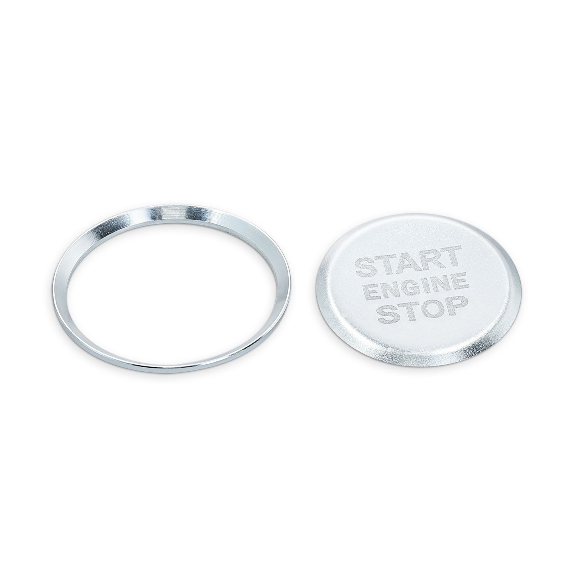 kwmobile Dekorationsfolie, Start/Stopp-Knopf Ringrahmen und Abdeckung für  Skoda Start-Stop Button - Alu-Ring und Cover