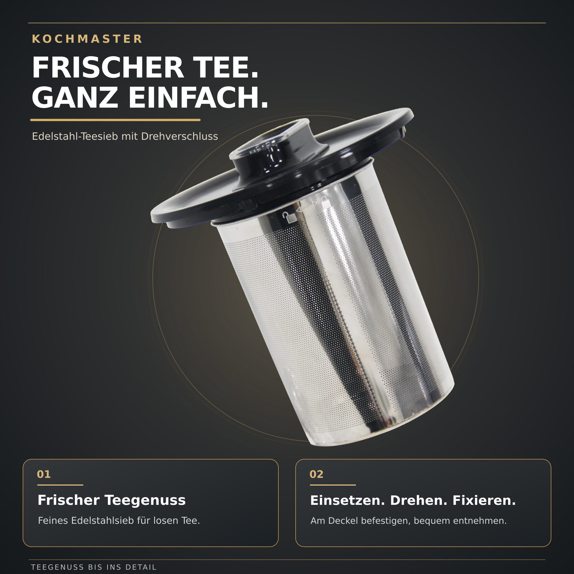 kochmaster Wasserkocher Dem Vakti Gold Edition Teekocher – Bild 2 von 5